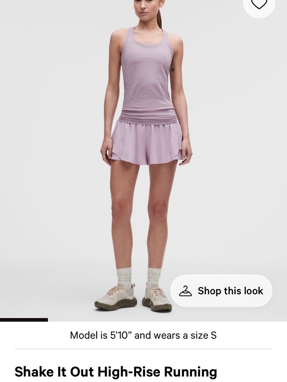 lululemon athletica Lavender High-Rise Athletic Shorts